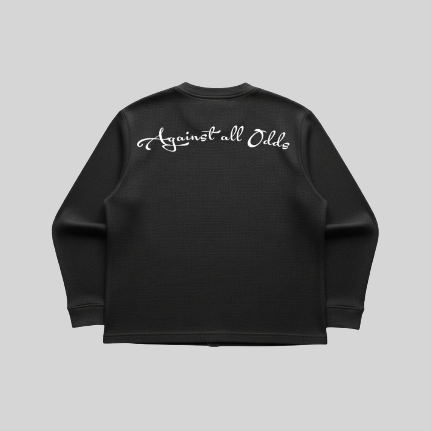 Against all odds (black) waffle netted tshirt